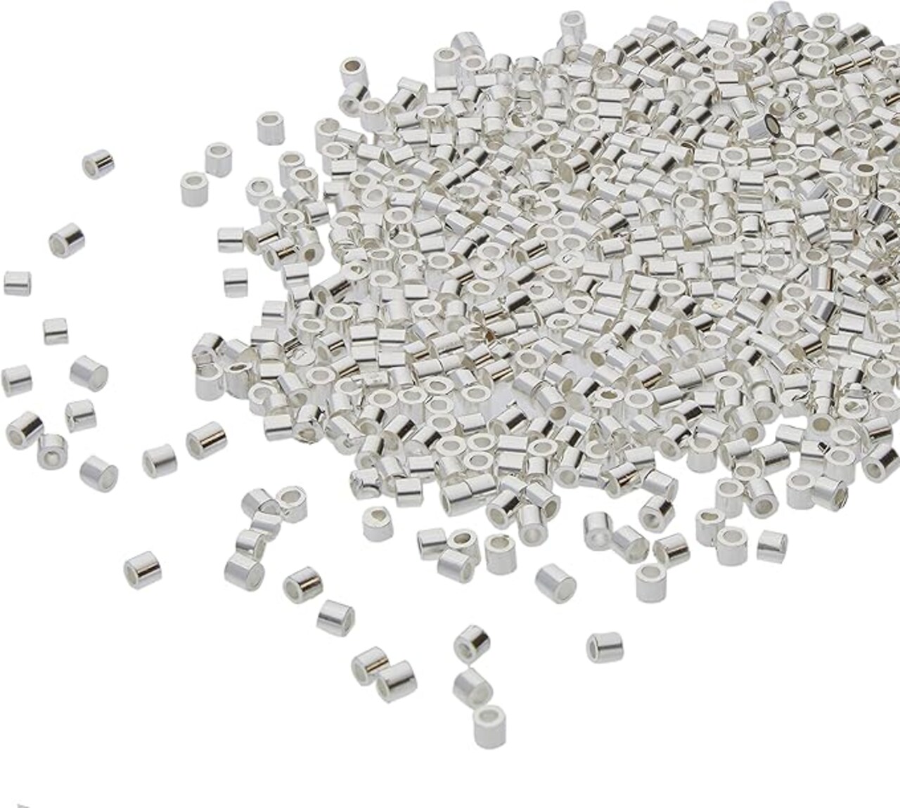 The Beadsmith Tube Crimp Beads, Gold Color, Uniform Cylindrical Shape, No Sharp Edges, Designed to Secure the Ends of Jewelry Stringing Wires and Cables